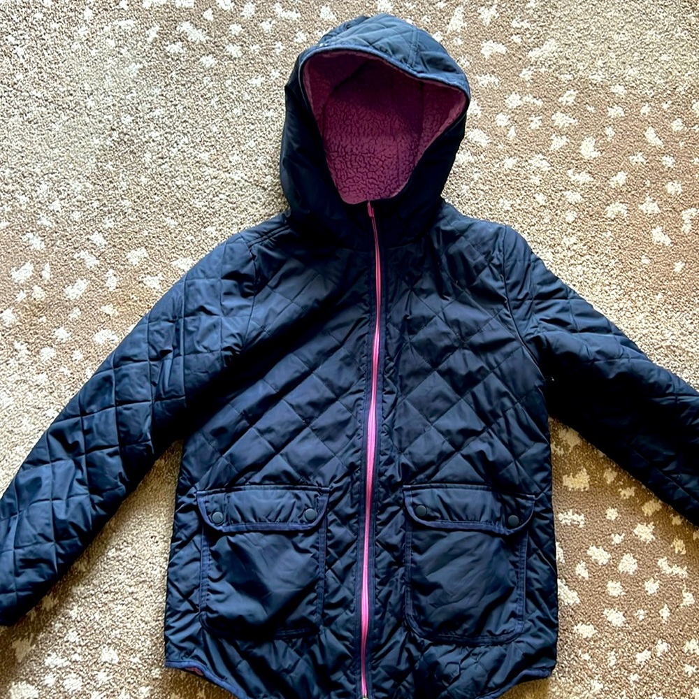 Crew cuts fleece lined quilted coat